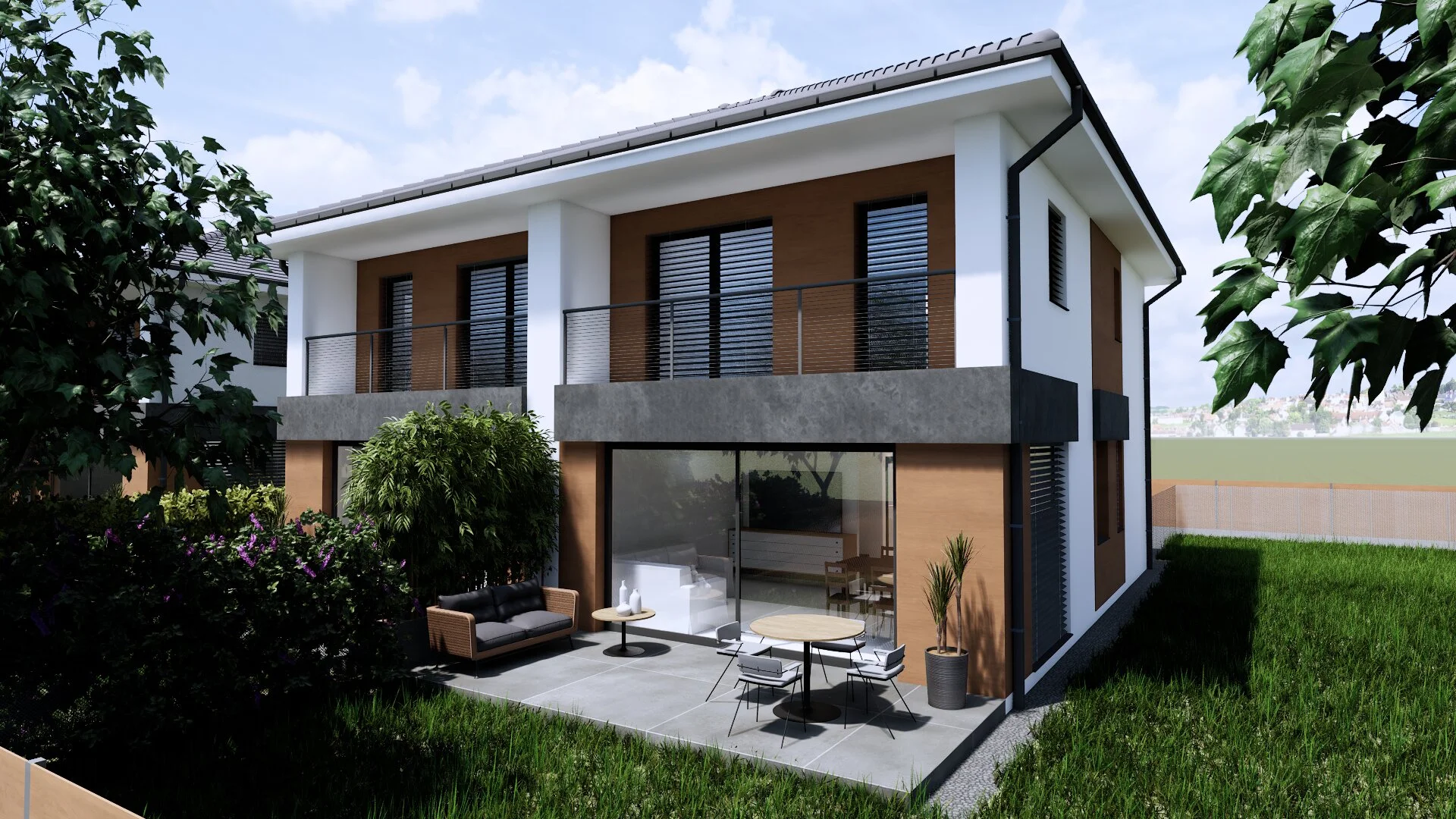 Modern ikerház részlet